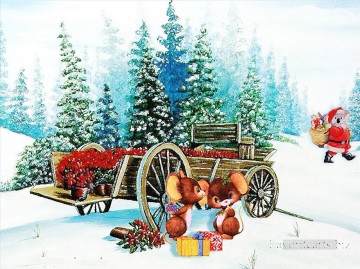 クリスマス Painting - 子供たちからのオリジナルの油絵のプレゼントはどこにありますか